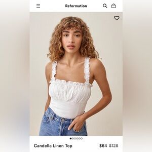 NWT REFORMATION white linen tank top